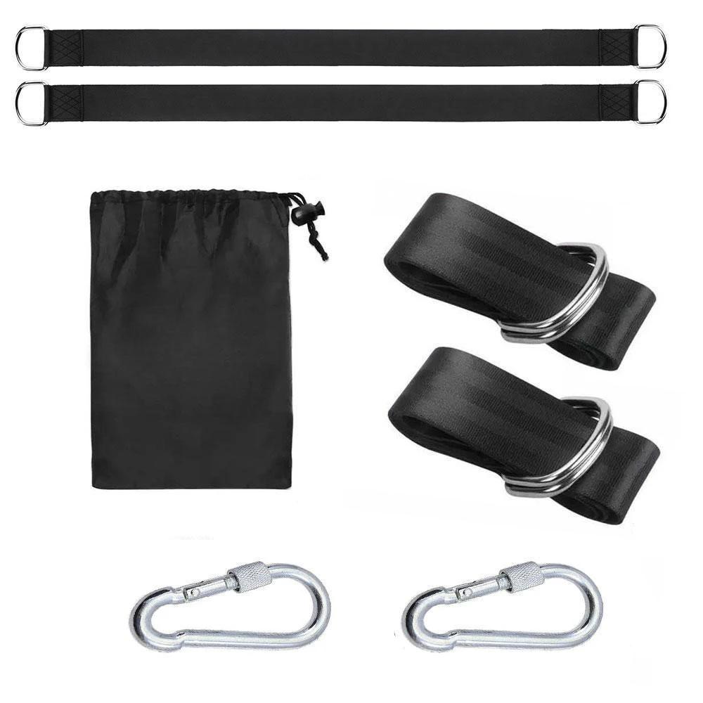 Heavy Duty Tree Swing Hanging Straps with 2200LB Capacity Industrial Nylon and Stainless Steel Carabiners for Easy Outdoor Setup
