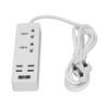 Power Strip Extension Long Cord with USB Port 2500W Multi Function White Small