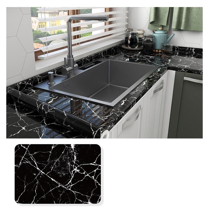 Imitation Marble Thickend Self-adhesive Kitchen Cooktop Protective Film Marble Desktop Film High Temperature Oil Resistant Sticker