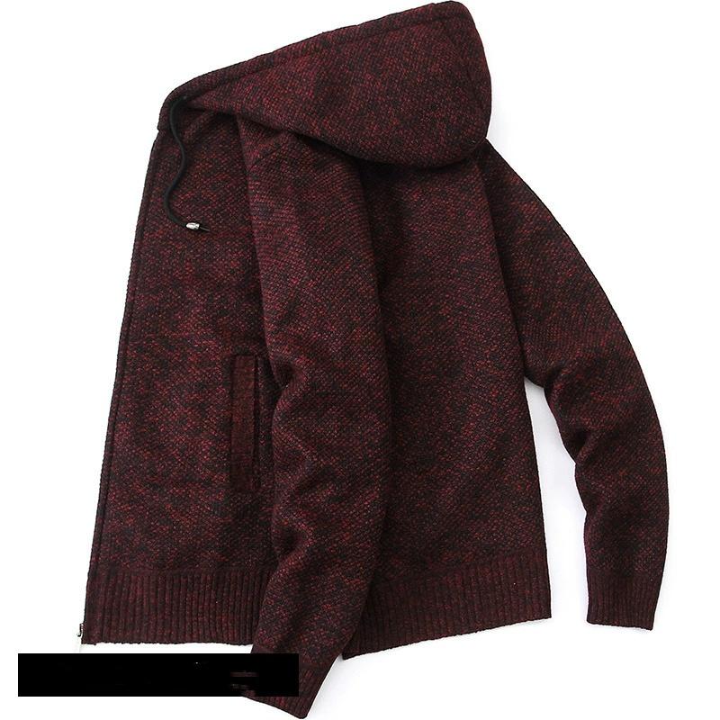 Knitwear Men's Loose Hooded Plus Velvet Thick Sweater Youth Fashion Casual Cardigan Jacket