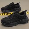 Men's Black Safety Shoes - Summer 2024: Durable, Trendy, Thick-Soled Construction and Sports Wear