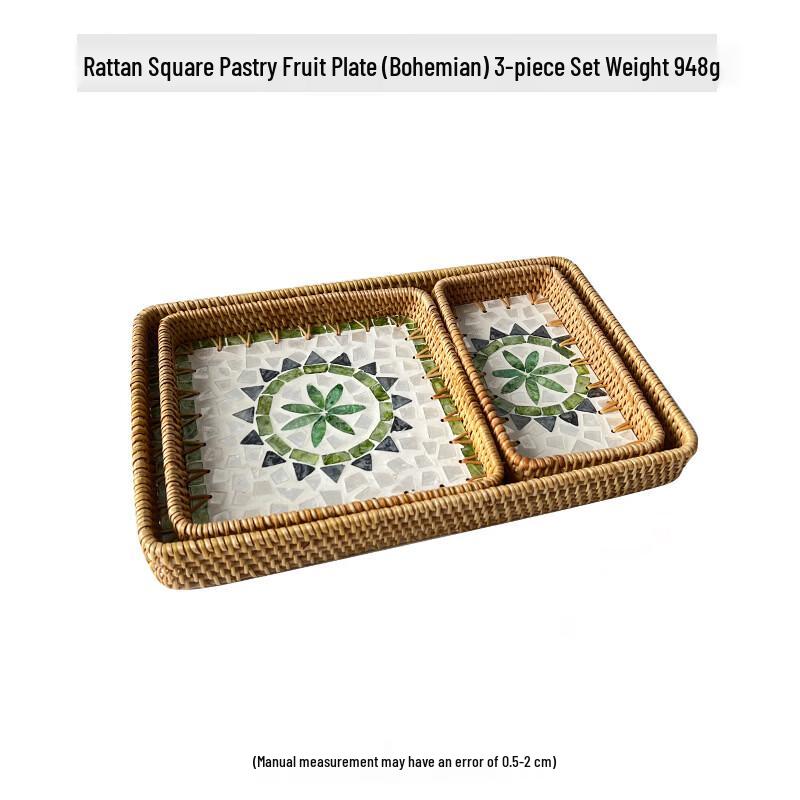 Handmade Rattan Woven Shell Tray