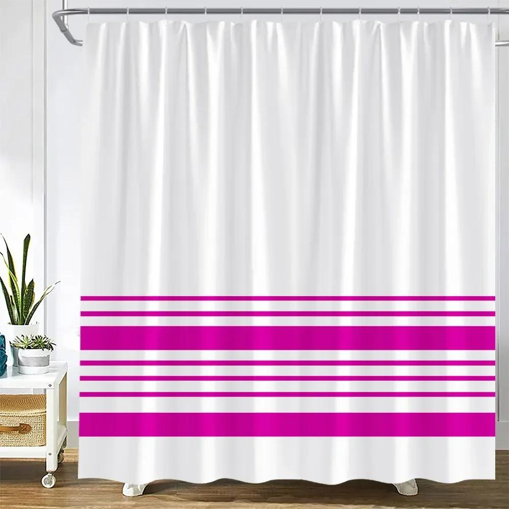 Black And White Striped Shower Curtain Creative Simple Line Geometric Bath Curtains Modern Fabric Print Home Bathroom Decor Sets