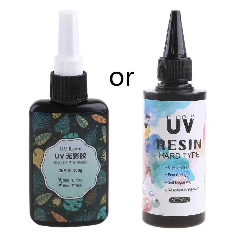 

Прозора УФ-затверджувана епоксидна смола Твердий УФ-клей Сонячного затвердіння Смола, активована сонячним світлом для лиття Покриття DIY УФ-форма для смоли 100g