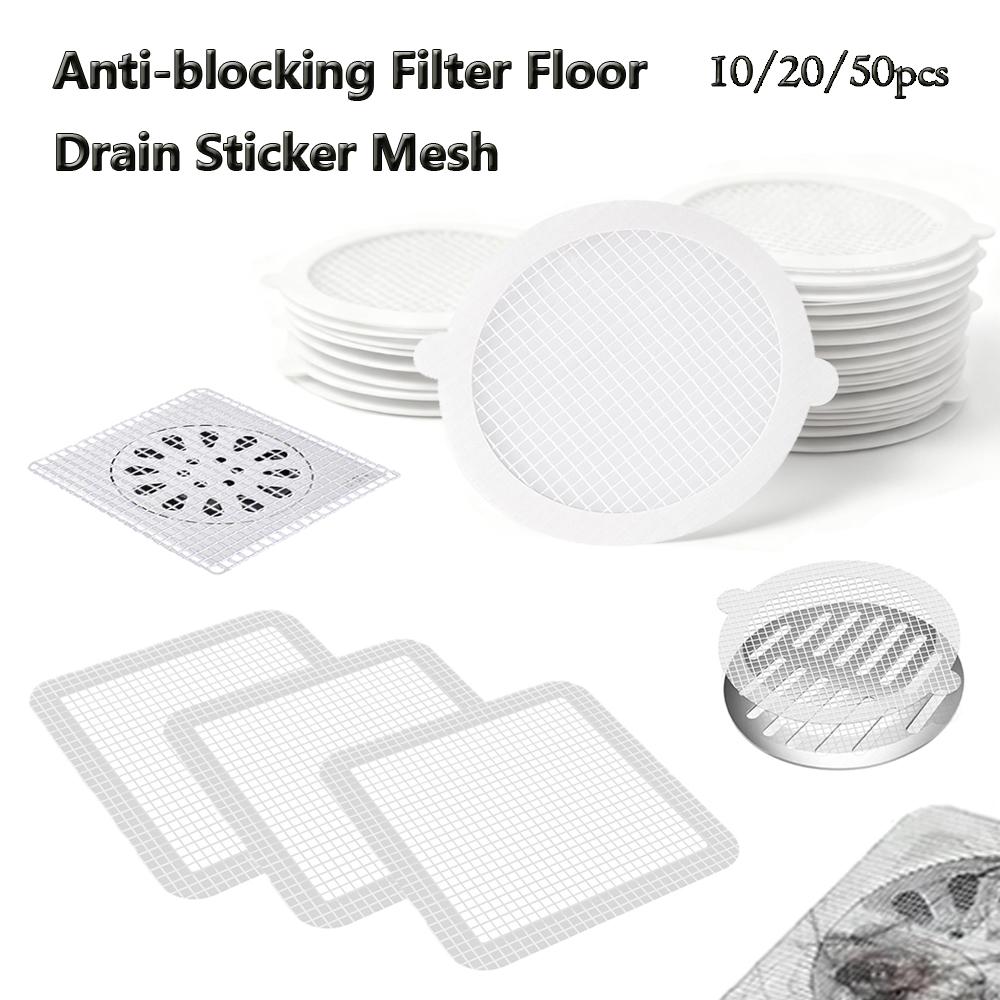 10-50pcs Disposable Shower Drain Hair Catcher Mesh Drain Covers Floor Sink Strainer Filter Hair Stopper For Bathroom Kitchen