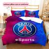 Paris Saint-Germain Fußballclub Muster Bettwäsche Bettdecken-Set Heimdekoration Geschenk (1 Bettbezug + 2 Kissenbezüge (ohne Füllung))