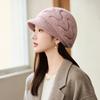 Winter Hat Women's Fashion Solid Color Thermal Hat Knitted Hat Ear Protection Windproof Hat