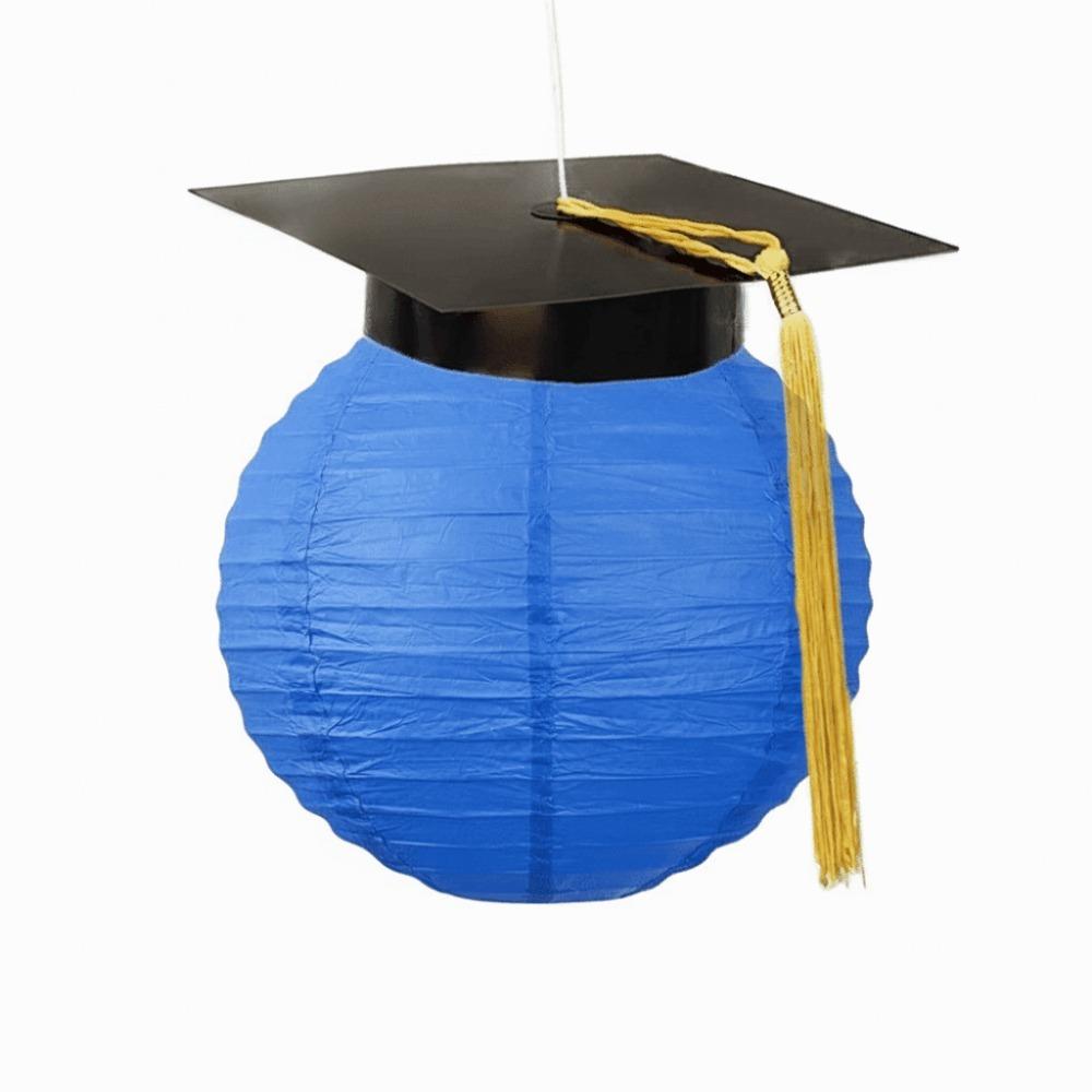 Paper Material Graduation Cap Paper Lantern Decorative Design Decorative Lantern Outdoor Use синий