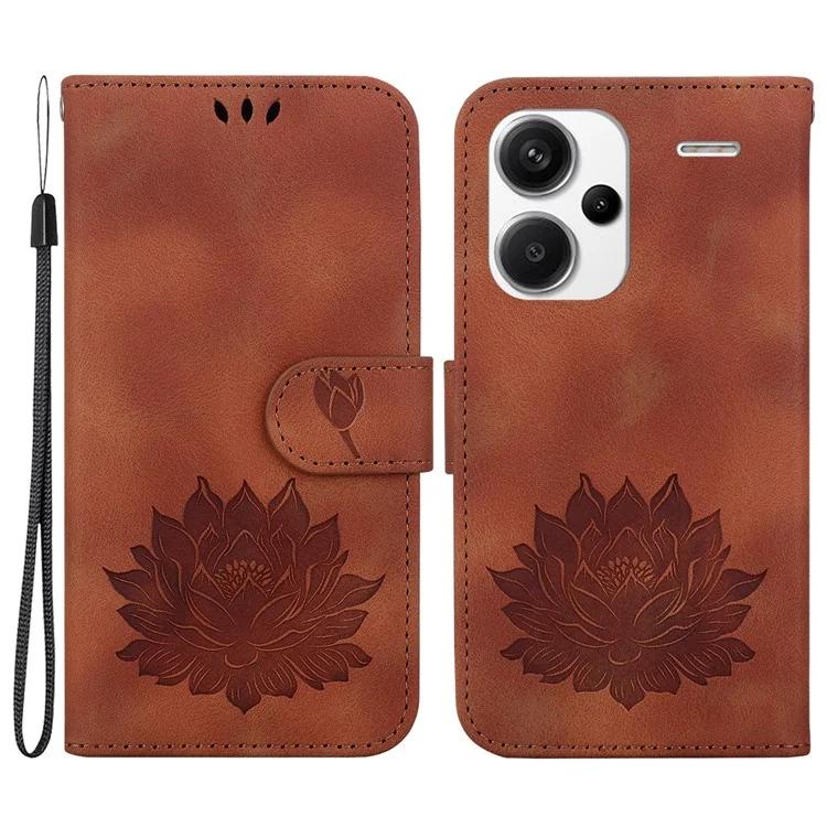 

Для Xiaomi Redmi Note 13 Pro+ 5G чехол кожаный Folio Book Stand Phone Cover Lotus Pattern