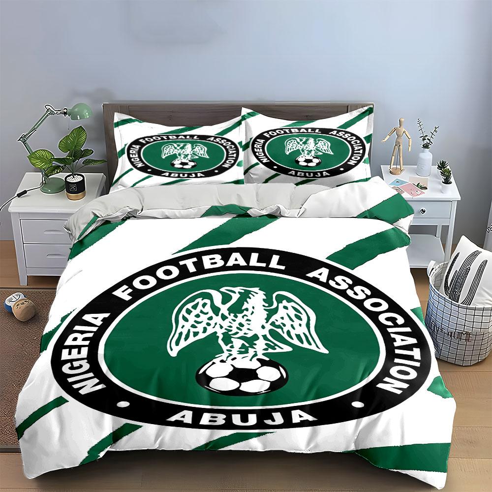 Nigeria Football Bedding Set Bedding Duvet Cover Set Duvet Cover Pillowcases  (1 * Duvet Cover 2 * Pillowcases, without duvet insert)