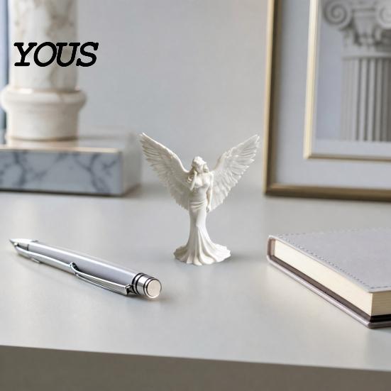 Elegant Angel Home Accent 3D Printed Figurine with Large Wings, Decorative Statue, Smooth Edge Sculpture Art Crafts Decoration for Shelf