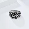 New Vintage Satanic Goat Pentagram Stainless Steel Ring for Men Party Jewelry