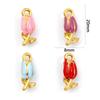 1PC 304 Stainless Steel Charms 18K Gold Plated Enamel Tulip Flower 3D Pendants For Necklace Jewelry Making Findings 20mm X 8mm