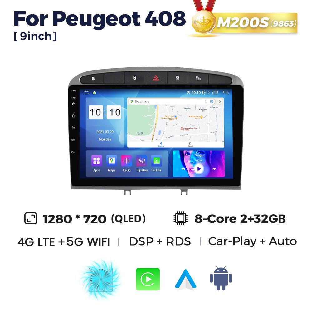 Android Car Radio For Peugeot 408 2012-2020 308 308SW 2007-2015 2DIN Multimedia Video Player GPS Navigation BT Stereo Head Unit