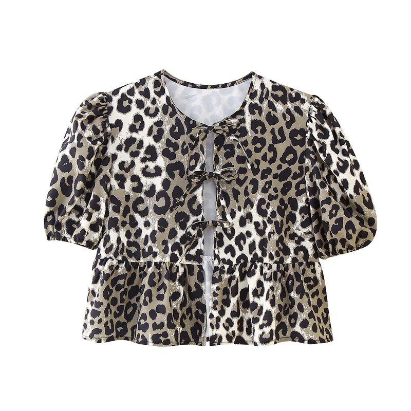 Kaslead Women's Fashion All-Match Puff Sleeve Top