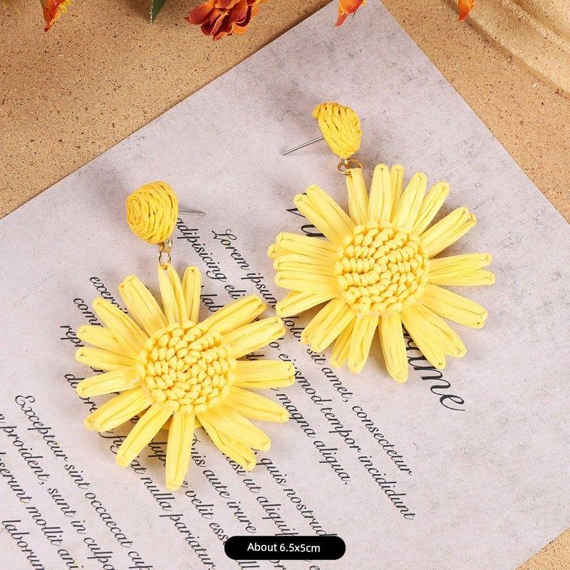 Rattan Fashion Seaside Vintage Ear Jewelry Female Flowers