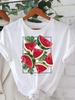 Watermelon Print Minimalist Style Tshirt for Summer WoUnisexs Casual Round Neck Short Sleeved Top Daily Soft Clothing