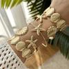 Scallop Starfish Opening Bracelet Silver Flower Upper Arm Bracelet for 5Pcs/Set Party