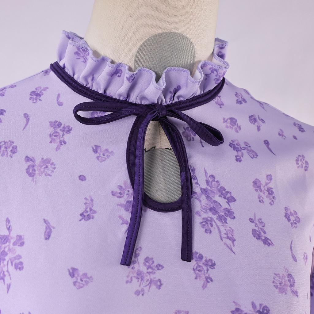 Phelan cos dress, purple floral dress, Lolita princess dress, anime animation costume