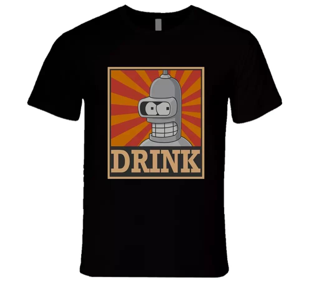 Bender, Robot Drink Drinking Cartoon Movie Tv Show Funny T Shirt Tee Gift New M