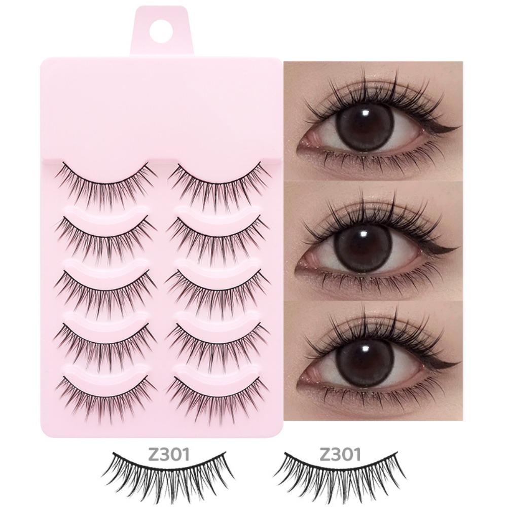 5 Pairs Faux Mink Lashes Multiple Styles 3D False Eyelashes Popular Manga Lashes  Wome