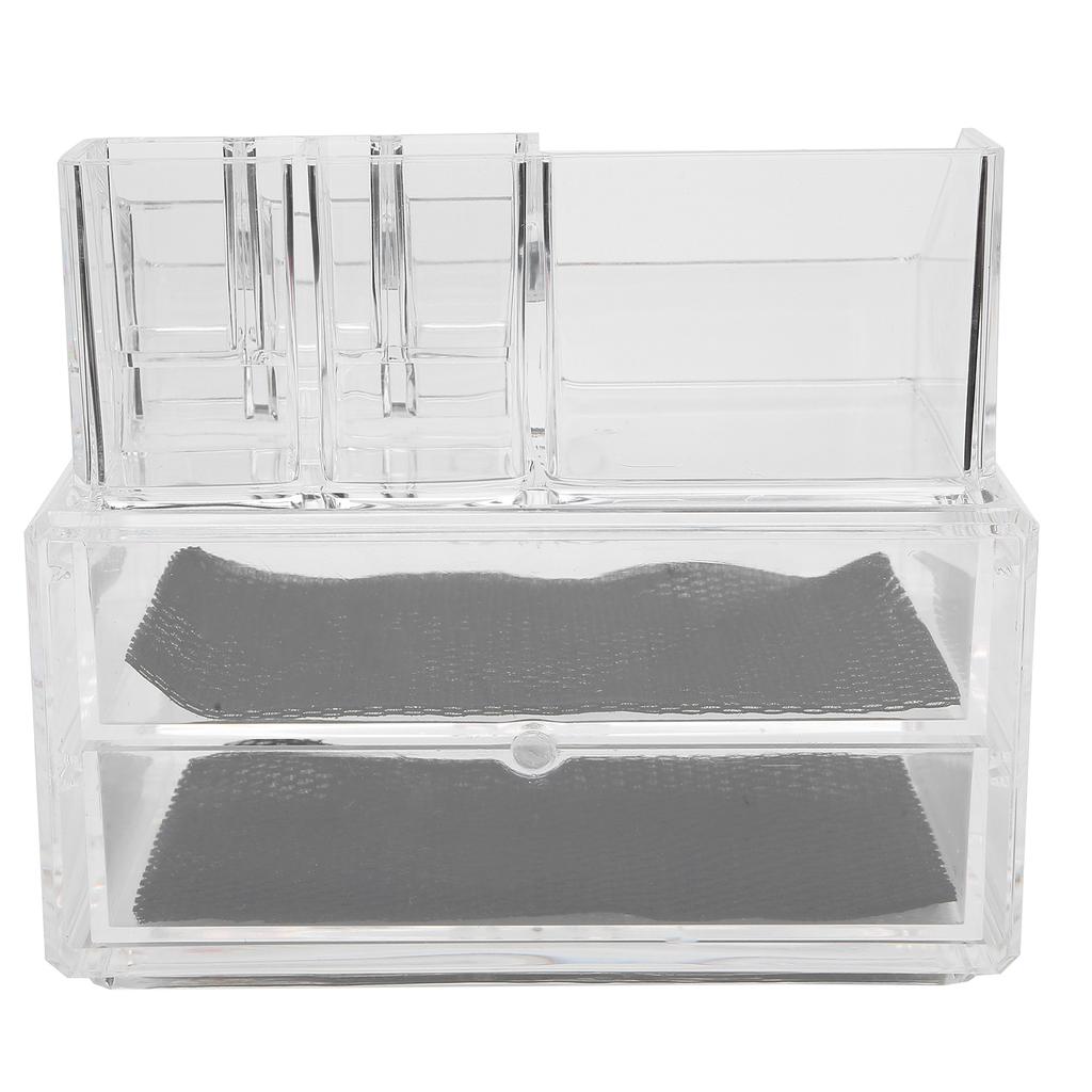 Transparent Makeup Storage Box Set TwoTier Box Jewelry Lipstick Organizer Display Holder