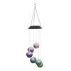 Solar Wind Chime Garden Metal Orb Wind Chime with Color-Changing Solar Lights