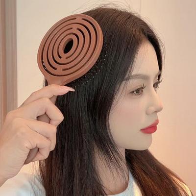 Vented Round Bristle Brush Ergonomic Handle Anti-Static Scalp Massage Brush Men Women Thin Thick Curly Long Hair Quick Drying Voluminous Styling Comb