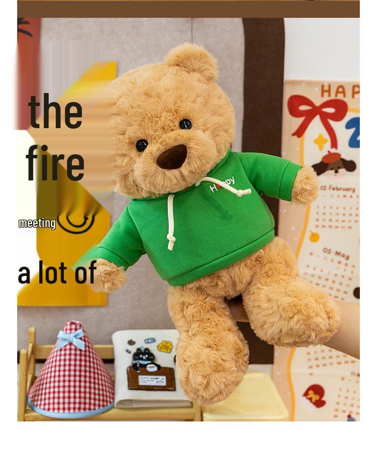 Huggable Teddy Bear Sweatshirt Plush Toy - Cute Stuffed Animal Doll for Kids