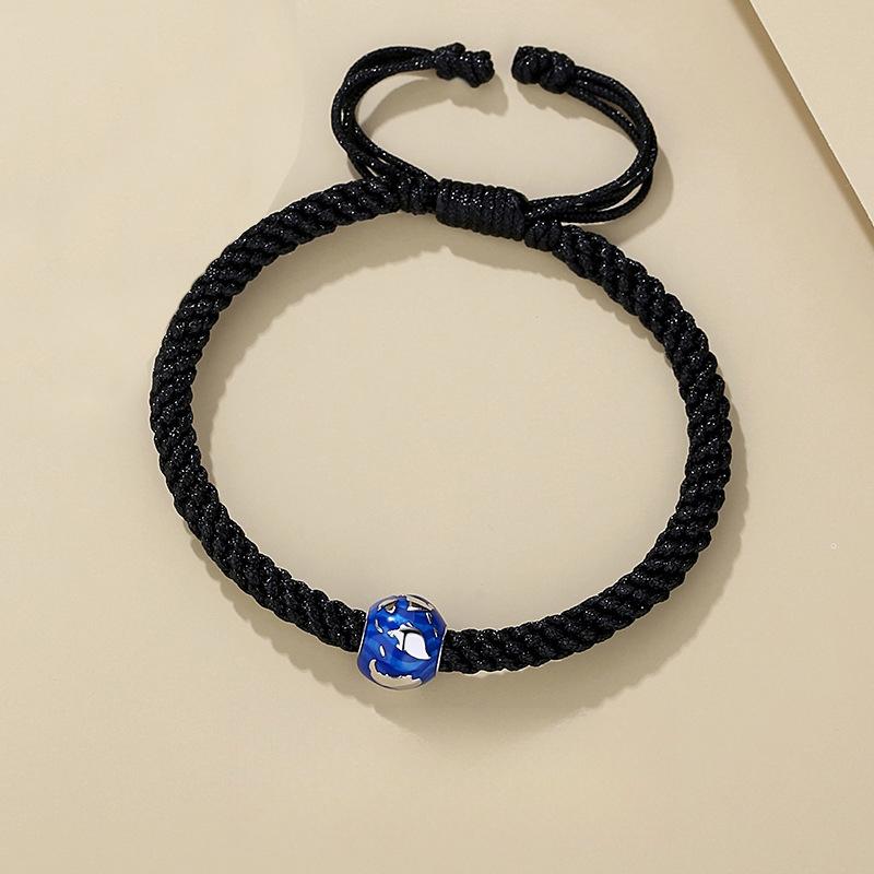 Original Long-distance Love Couple Bracelet Niche Design Sense Simple Round Bead Woven Hand Rope Student Gift