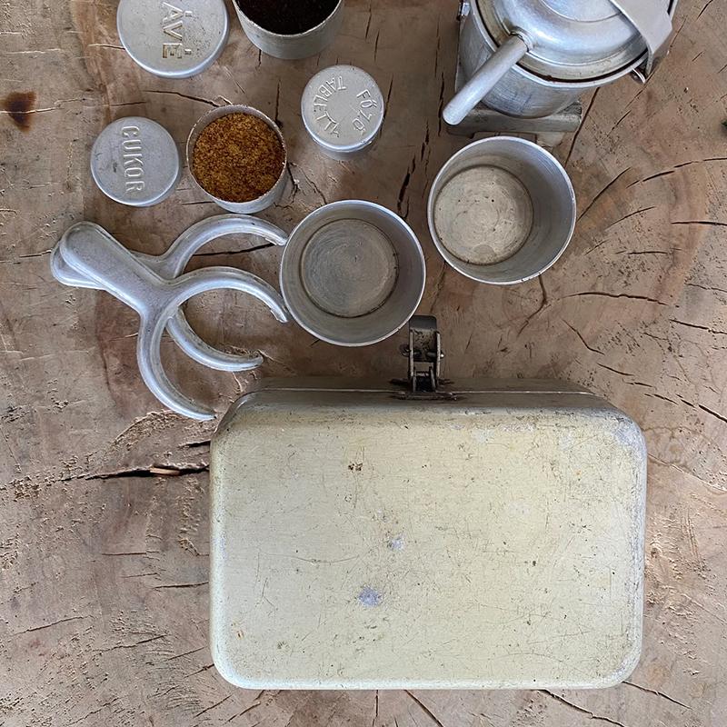 Ekstra Sjelden Samler Camping Kaffesett Vintage Utendørs Nostalgi Espresso Pour Over Sett Bærbar Mini Reise Espresso Maskin Sett