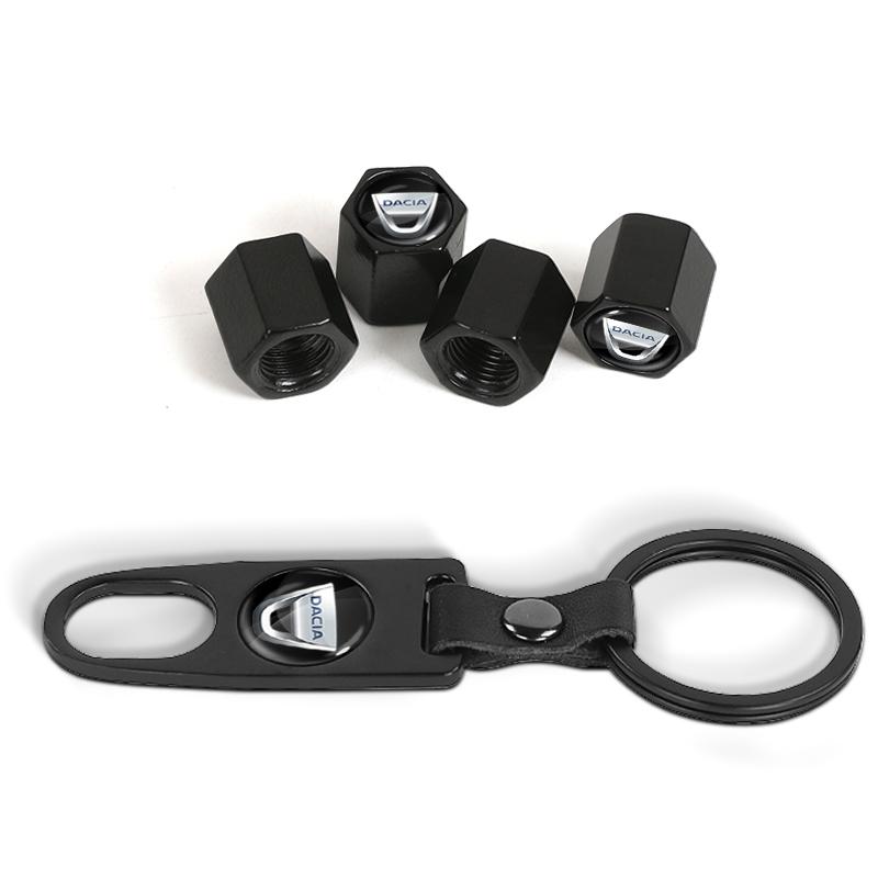 Hexagonal Valve Cap Tire Valve, Car Tire Cap Car Key Chain Ring Keychain for Dacia Duster Logan Sandero 2 Mcv Sandero MK Stepway