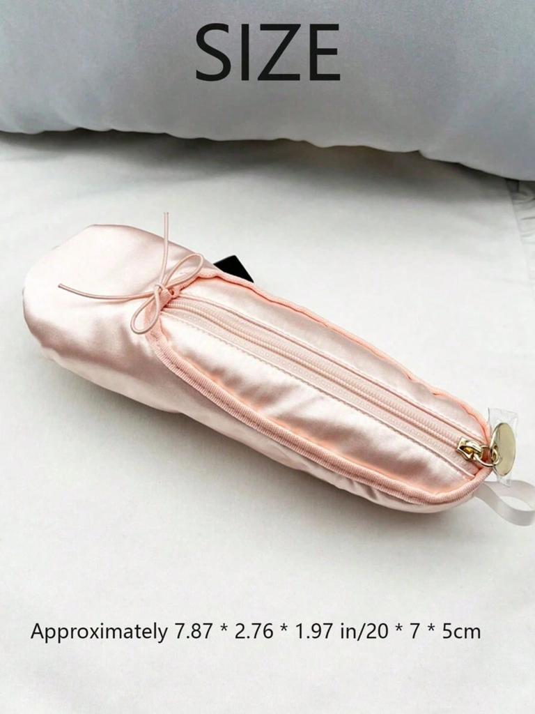 1pc Vintage French Style Ballet Shoes Shaped Handmade Pencil Case Makeup Pouch,Portable Exquisite Multifunctional Storage Bag