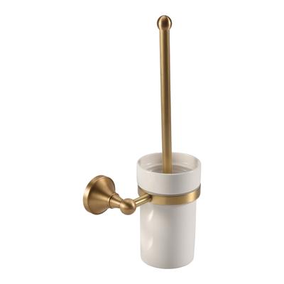 A96I-Antique Brass Bathroom Toilet Brush Set Holder Brush With Cup