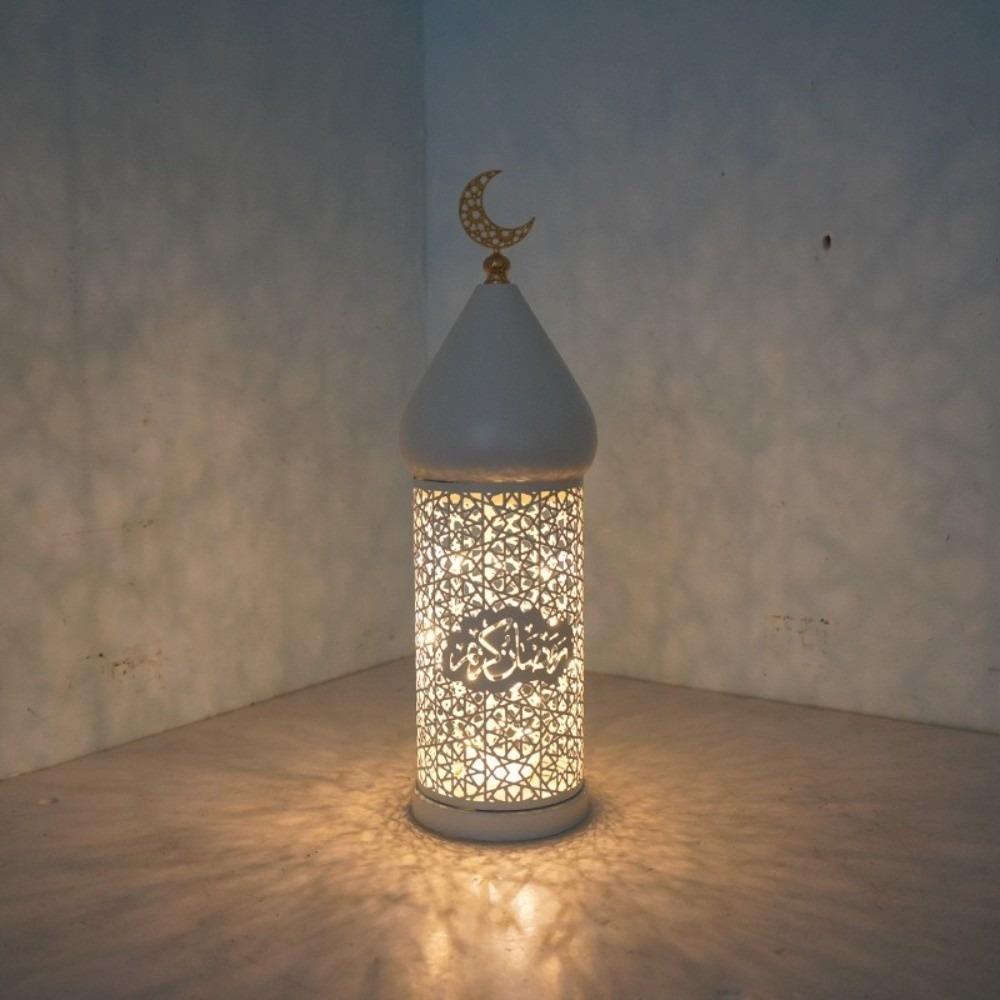 Hollow Pattern Moroccan Night Light Soft LED Light Masjid Lantern Moon LED Lamp  Eid Mubarak