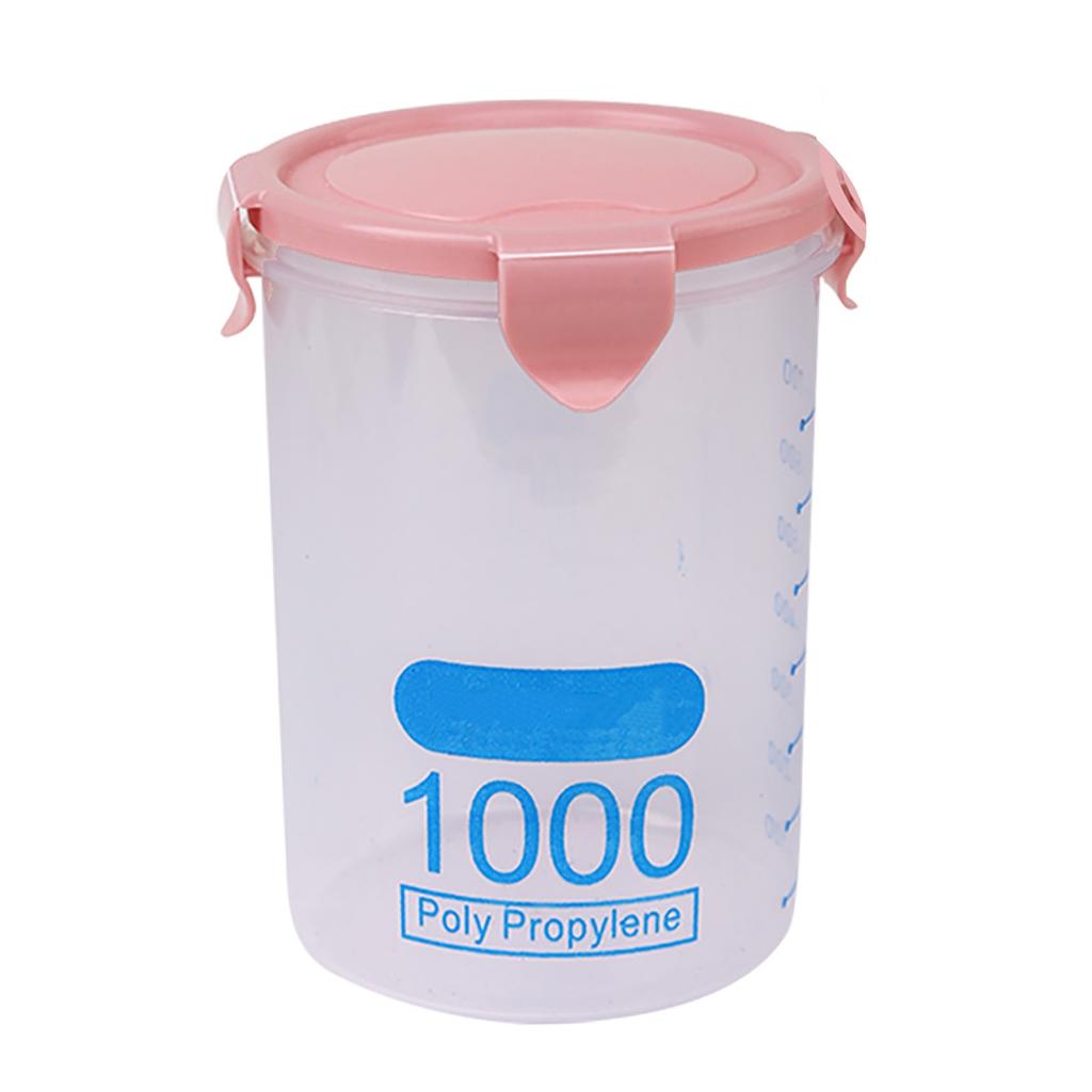 Food Storage Container 1000ml Plastic Stackable Airtight Cereal Dry Food Storage Jar for Kitchen Organization