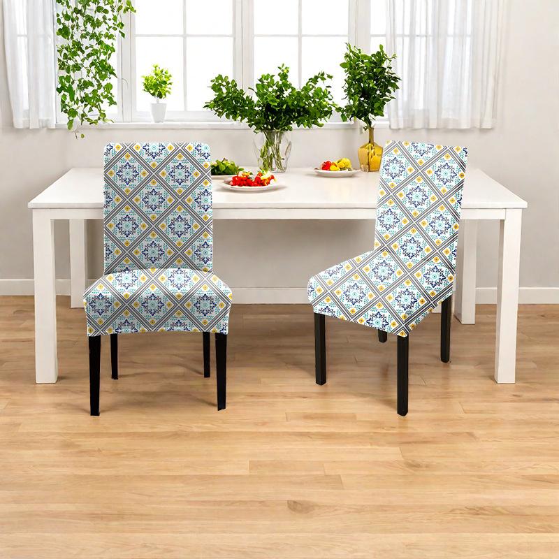 

Waterproof Plaid Geometric Pattern Chair Cover Non Slip Oil Proof Printed Laminated Chair Cover Full Coverage Chair Protector Q16790QQ-1 piece