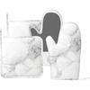 Oven Mitts Pot Holders Set Vintage Butterfly Moon Flower Silicone Kitchen Gloves Potholders Heat Resistant for Chef Baking Cooking Grilling BBQ 4