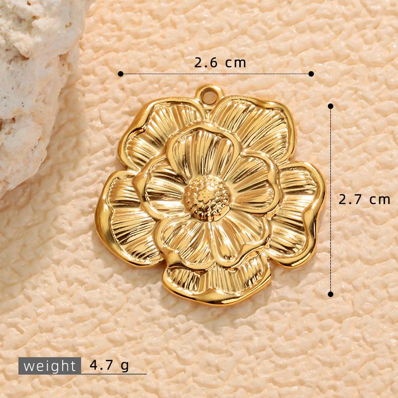 European & American Stainless Steel Natural Stone Sunflower Earrings - Non-fading DIY Pendant Charm Accessories