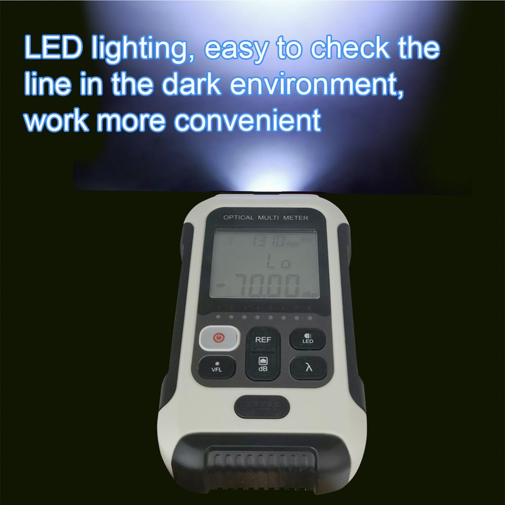 Optical Fiber Power Meter White Multifunctional Fiber Optic Tester for Communication Engineering