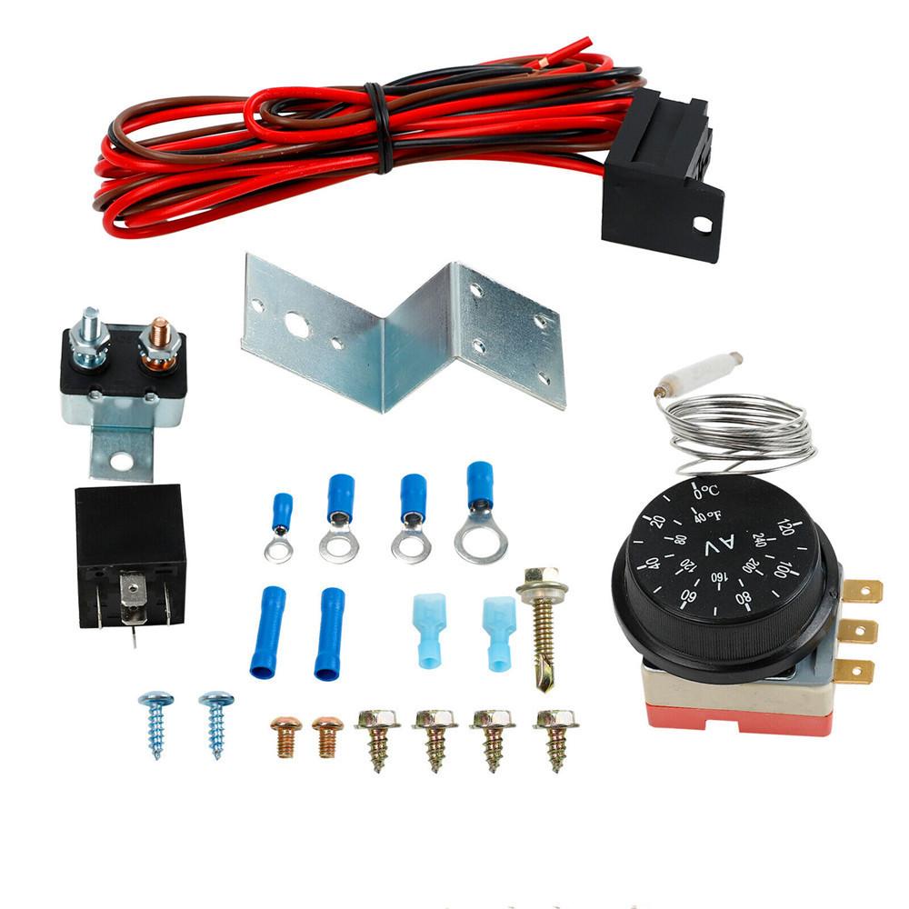 40 Amp Dual Electric Fan Radiator Wiring Kit Wiring Relay Kit Automotive Wire Harness Temperature Switch Easy To Install ACC