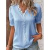 2 summer new vacation fashion hollow short-sleeved women's shirt