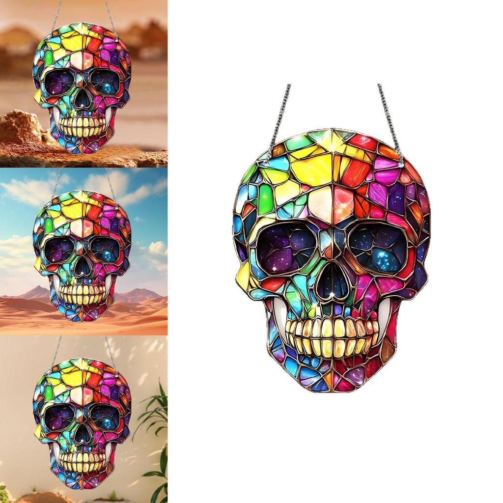 Fashion Colorful Skull Pattern Acrylic Glass Pendant For Party And Home Decoration