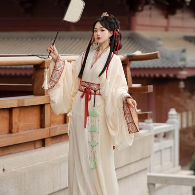 Chinese Spring and Autumn and Warring States Period Style Hanfu, Ma Shan Chu Tomb Restoration Tailed Women's Set