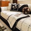 Sofa Cushion Winter Non-Slip Plush Antique Plaid Seat Cushion Straight Row Leather Sofa Retro High-End Sofa Cover