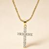 Women's Punk Rhinestone Cross Sweater Necklace - Light Luxury Versatile Clavicle Chain