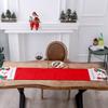 Flannel Table For RUNNER with Holiday Embroidered Santa Claus for Christmas Dining Room and Seasonal Gatherings