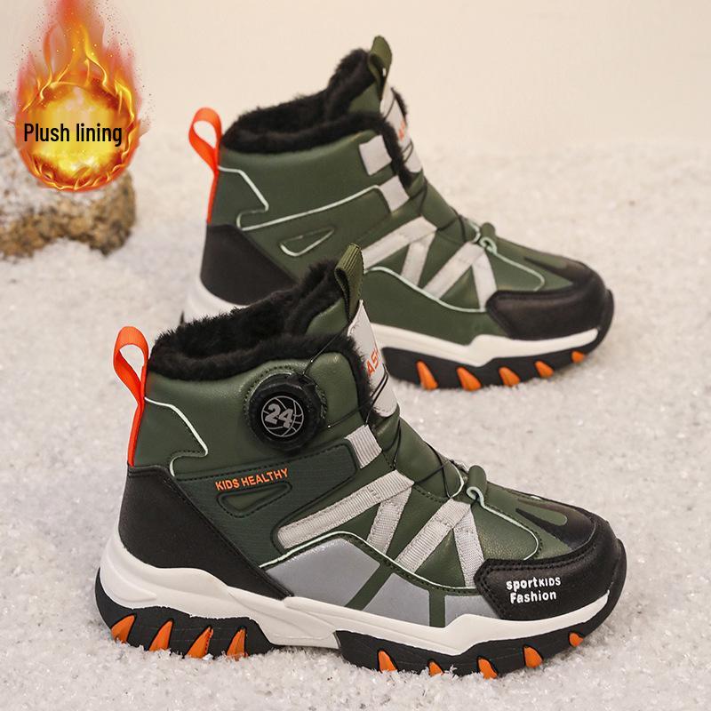 Kız Çocuk 2025 Kışlık Pamuklu Yüksek Bilekli Kar Botu - Kadife Destekli, Sıcak, Kalınlaştırılmış, Spor İçin Hazır, Dağcılık Ayakkabısı