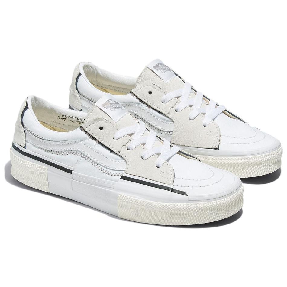 Vans Sk8 Reconstruct Low Top Skate Shoes Unisex Sneaker White VN0009QSW00