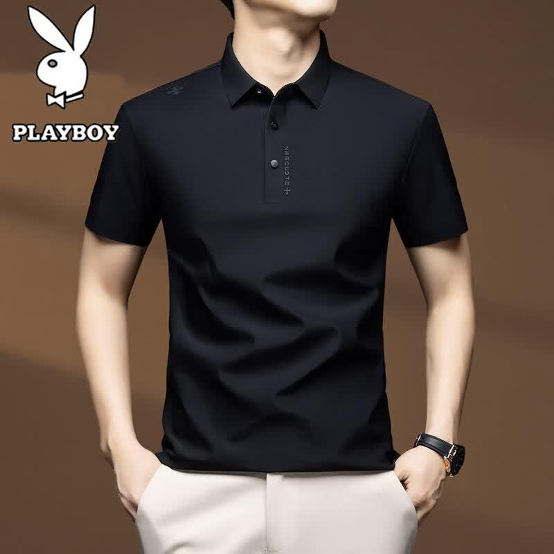 PLAYBOY Men's Summer Ice Silk Polo Shirt